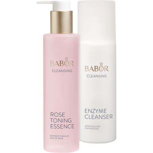 Reinigingsduo bestaande uit Enzyme Cleanser & Rose Tonic Essence Enzyme Cleanser & Rose Toning Essence