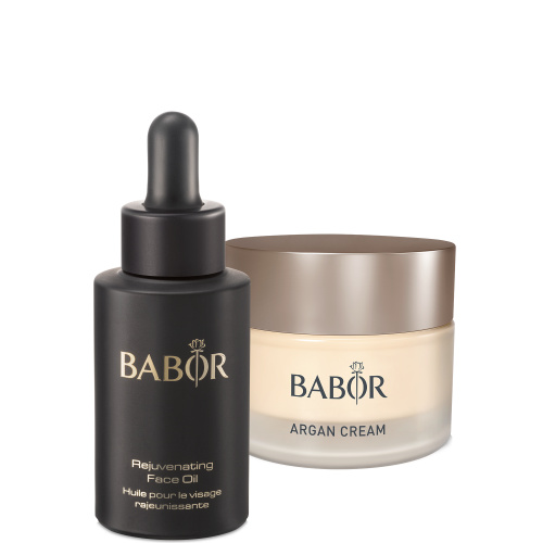 Exklusives Set für jede Haut, die ein Plus an Ausstrahlung und Pflege benötigt. Argan Cream und Rejuvenating Face Oil