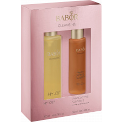 De BABOR CLEANSING iconen HY-Öl en Phytoactive in de gelimiteerde set HY-ÖL & Phytoactive Sensitive